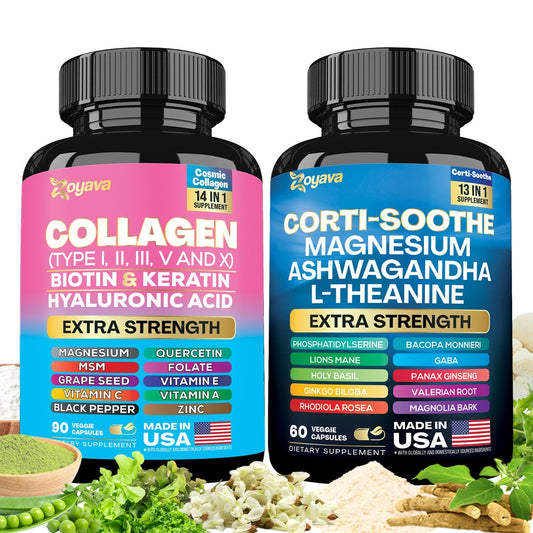 Shining Serenity Set - Corti-Soothe &Cosmic Collagen Bundle: Wellness &Beauty Supplements